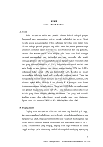 3 BAB II TINJAUAN PUSTAKA A. Tahu Tahu merupakan salah satu