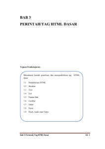 bab 3 perintah/tag html dasar - Sistem Informasi Teknik Elektro