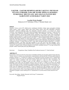 faktor – faktor mempengaruhi cakupan imunisasi tetanus toksoid