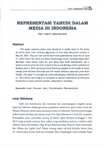 REPRESENTASI YAHUDI DALAM MEDIA DI INDONESIA