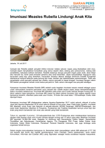 Imunisasi Measles Rubella Lindungi Anak Kita