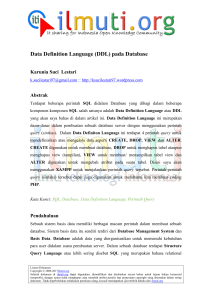 Data Definition Language (DDL) pada Database