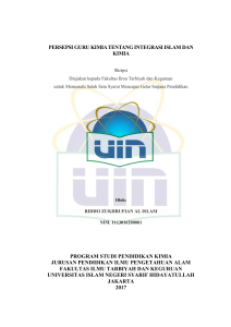 persepsi guru kimia tentang integrasi islam dan