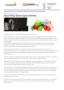 Gaya Hidup Sehat Cegah Diabetes