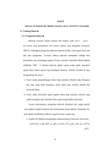 BAB II TINJAUAN DAKWAH, MEDIA MASSA, DAN CONTENT