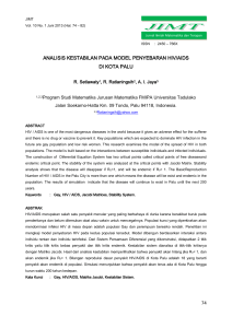 74 analisis kestabilan pada model penyebaran hiv