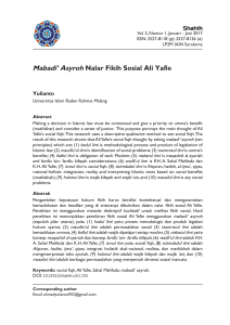 Mabadi` Asyroh Nalar Fikih Sosial Ali Yafie