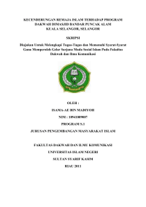 KECENDERUNGAN REMAJA ISLAM TERHADAP PROGRAM