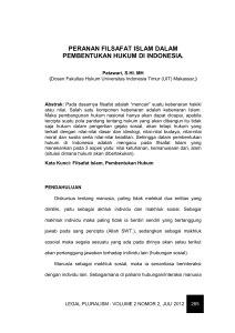 peranan filsafat islam dalam pembentukan hukum di indonesia.