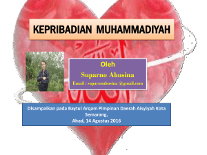 kepribadian muhammadiyah - MPK – PDM Kota Semarang