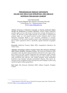 perlindungan indikasi geografis dalam hak kekayaan intelektual (hki)