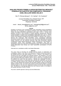 analisis proses pembelajaran matematika menurut