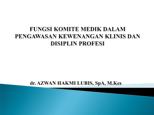 Fungsi Komite Medik RS - Konsil Kedokteran Indonesia