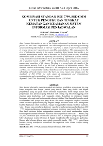 kombinasi standar iso17799, sse-cmm untuk - E