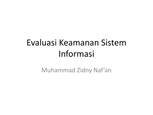 Evaluasi Keamanan Sistem Informasi