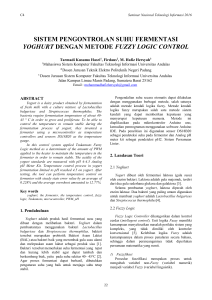 sistem pengontrolan suhu fermentasi yoghurt dengan metode