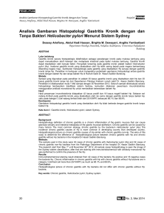 Analisis Gambaran Histopatologi Gastritis Kronik dengan dan Tanpa