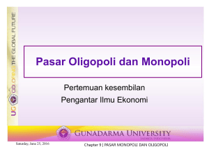 Pasar Oligopoli dan Monopoli