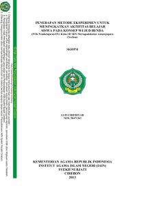 penerapan metode eksperimen untuk meningkatkan aktifitas belajar