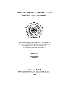 PAKAIAN WANITA TINJAUAN MENURUT ATURAN SYRI`AT ISLAM