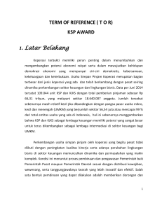 TOR KSP Award 2014 - Kementerian Koperasi dan Usaha Kecil