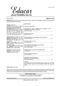 Educare Vol 5, No. 1.doc Vol. 5, No. 1 Agustus 2007 - Jurnal