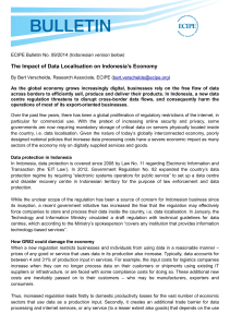 The Impact of Data Localisation on Indonesia`s Economy