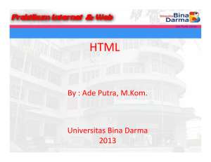 Ade Putra, M.Kom. Universitas Bina Darma 2013