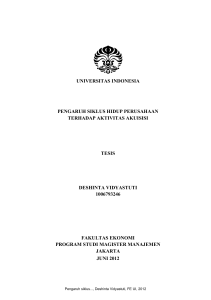 universitas indonesia pengaruh siklus hidup perusahaan terhadap