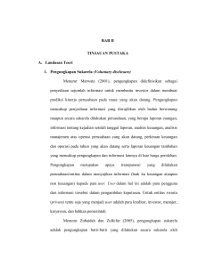 BAB II TINJAUAN PUSTAKA A. Landasan Teori 1. Pengungkapan