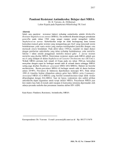 Pandemi Resistensi Antimikroba: Belajar dari MRSA