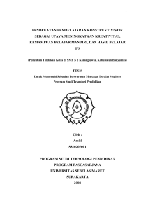 pendekatan pembelajaran konstruktivistik sebagai upaya