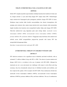 1 TERAPI ANTIRETROVIRAL PADA ANAK DENGAN HIV/AIDS
