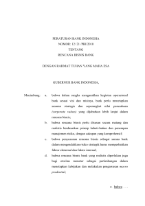 peraturan bank indonesia nomor: 12/ 21 /pbi/2010 tentang rencana