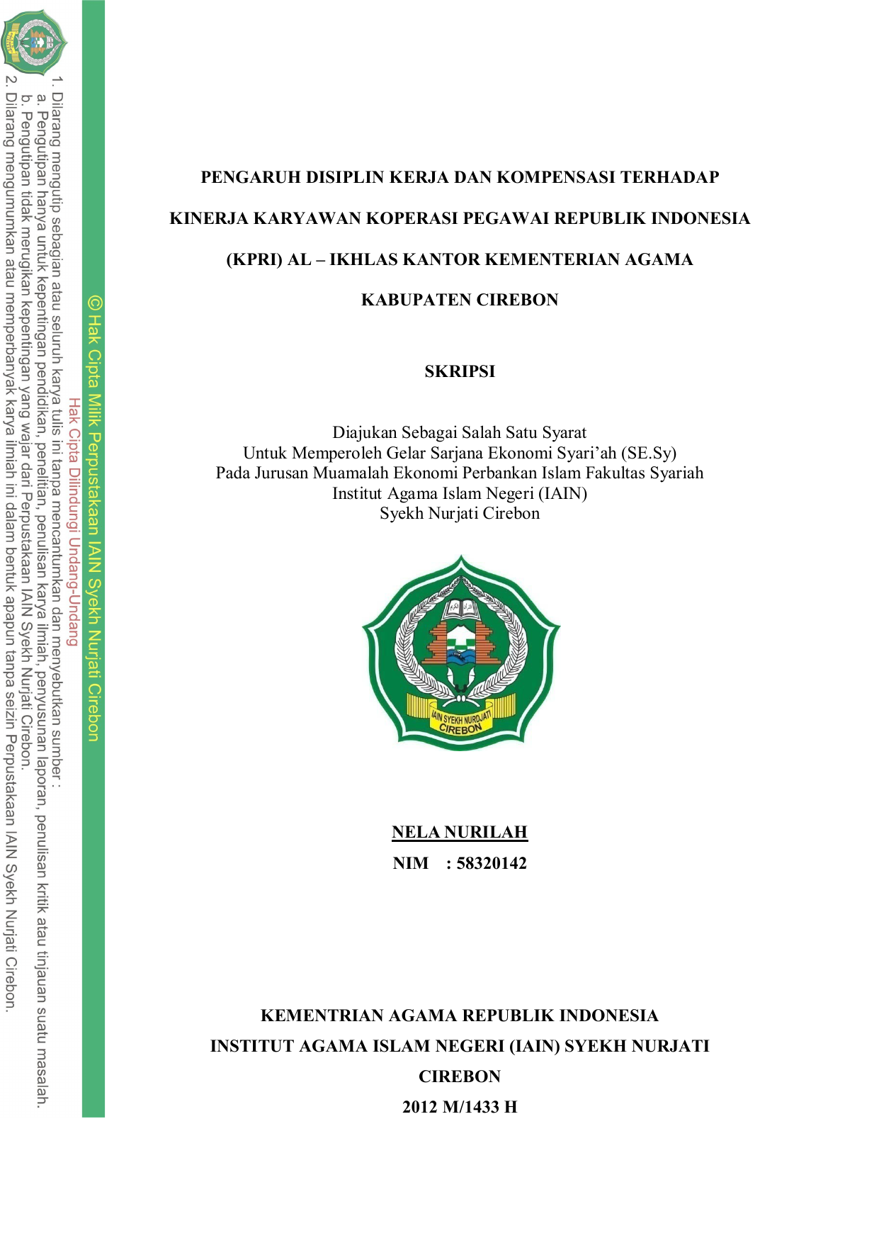 Proposal Skripsi Pengaruh Kompensasi Dan Motivasi Terhadap Kinerja
Karyawan