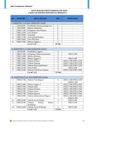 MATA KULIAH PAKET KU FAKULTAS HUKUM UNIVERS NO