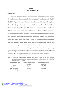 BAB II TINJAUAN PUSTAKA A. Hipertensi Seseorang dikatakan