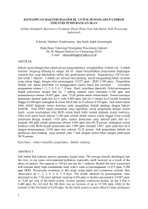 KEMAMPUAN BAKTERI HALOFILIK UNTUK PENGOLAHAN