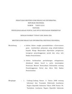 peraturan menteri komunikasi dan informatika republik indonesia
