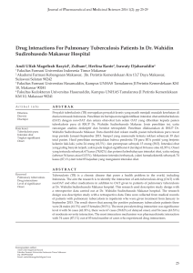 Drug Interactions For Pulmonary Tuberculosis Patients