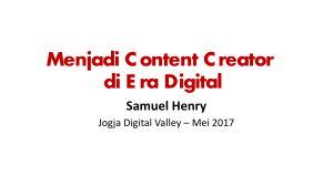 Menjadi Content Creator di Era Digital