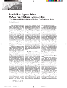 Pendidikan Agama Islam Bukan Pengetahuan