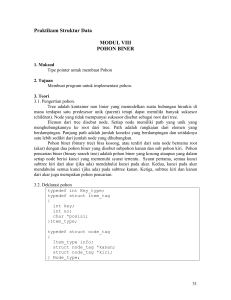 Praktikum Struktur Data MODUL VIII POHON BINER