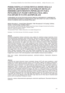 perbandingan efektifitas dosis sekali minum artemisinin
