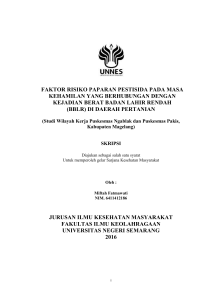 FAKTOR RISIKO PAPARAN PESTISIDA PADA MASA KEHAMILAN