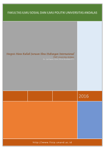 Sinopsis Mata kuliah jurusan Ilmu Hub. Internasional - FISIP