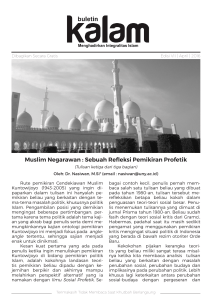 Muslim Negarawan : Sebuah Refleksi Pemikiran Profetik