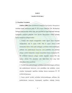 BAB II KAJIAN PUSTAKA 2.1 Penelitian Terdahulu Zulaika (2008