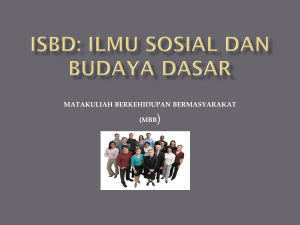 isbd: ilmu sosial dan budaya dasar