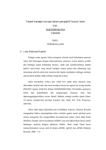 Telaah konsepsi korupsi dalam perspektif hukum islam